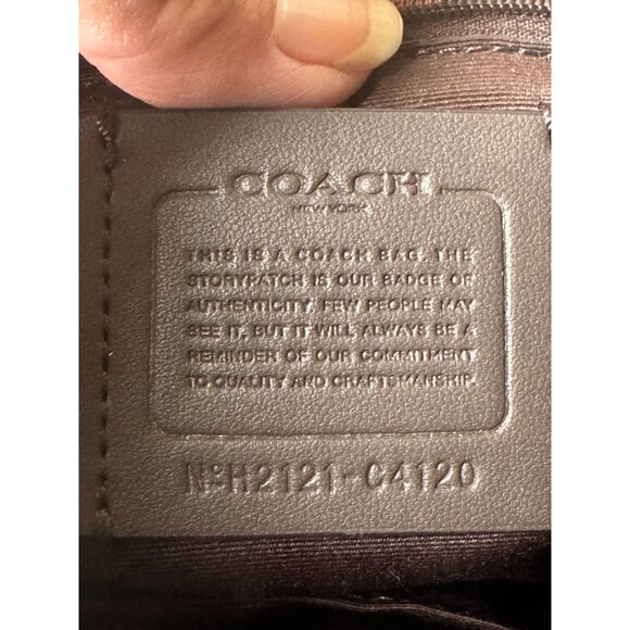 Coach C4120 Pennie Backpack Signature Canvas Brown Leather Drawstring Snap Close - Picture 3 of 16